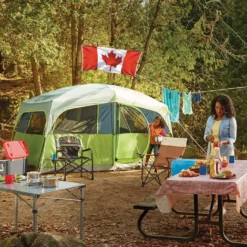 Woods Prospector Portable Folding Camping Chair W/ Side Table & Cup Holder -OutfitPro Shop coleman prairie trail fast pitch cabin tent 8 person 56274ddc 6c33 4d37 bb04 662fc71d8976