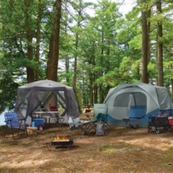 Woods Lodge Instant Pop-Up Screen House/Canopy Tent/Gazebo Camping Shelter, 11-ft X 9-ft -OutfitPro Shop outbound quickcamp instant cabin tent 8 person 8b55a0b3 482d 40b4 a12f 8f2f120804ff 1