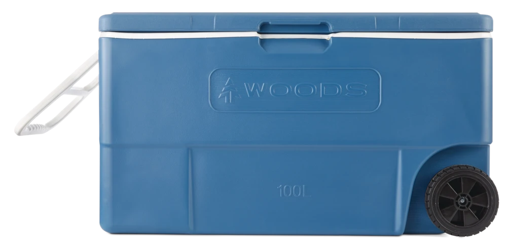 Woods Boreal Wheeled Camping Cooler, 130 Can Capacity, 100-L, Blue 2 Woods Boreal Wheeled Camping Cooler, 130 Can Capacity, 100-L, Blue