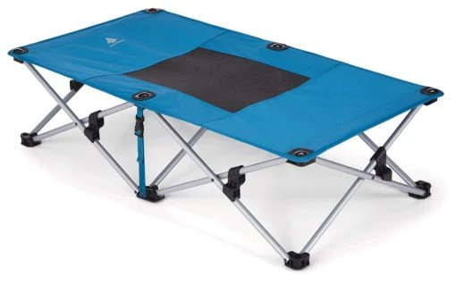 Woods DOG-WOOD Portable Folding Dog Camp Cot W/ Carry Bag, Supports 70-lb, Blue -OutfitPro Shop woods dogwood quad fold pet cot fe2e4cef 58fa 4578 93b8 795fe70105e1