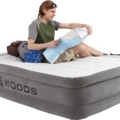 Woods Queen DreamTech Comfort Cell Double-High Inflatable Air Mattress/Airbed W/ Built-In 120V Pump -OutfitPro Shop woods double high dreamtech queen with pump 7121b391 49f4 4cd5 b4f0 6a1c9c83de9c