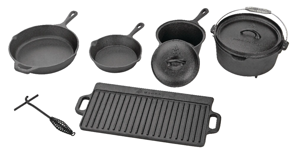 Woods™ Heritage Cast Iron Non-Stick Camping Cook Set 6 Woods™ Heritage Cast Iron Non-Stick Camping Cook Set - Image 4