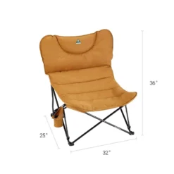 Woods Mammoth Padded Oversized Portable Folding Camping Quad Chair W/ Cup Holder & Carry Bag, Dijon -OutfitPro Shop woods mammoth chair 8371a43a ec06 45a0 b1ab 5bd8be61e1ad