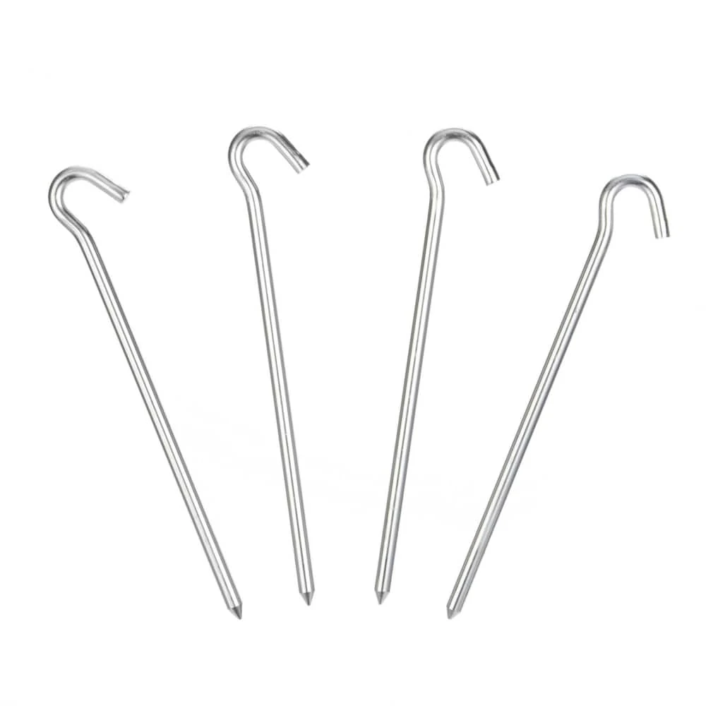 Woods Aluminium Hook-Top Tent Pegs/Stakes For Lightweight Camping Tents & Tarps, 7-in, 4-pk 3 Woods Aluminium Hook-Top Tent Pegs/Stakes For Lightweight Camping Tents & Tarps, 7-in, 4-pk