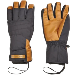 Woods Unisex Tian Thermal Down Insulated Winter Ski Snowboard Gloves Waterproof, Black